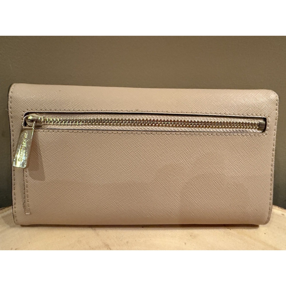 MICHAEL KORS JET SET TRAVEL LARGE TRIFOLD SAFFIANO LEATHER WALLET PINK BLUSH - Picture 5 of 9